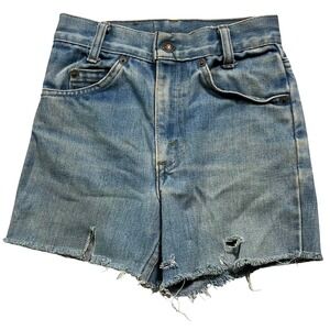 Levis 416 Kids Denim Cutoff Shorts Light Wash Distressed Frayed Hem 22x12